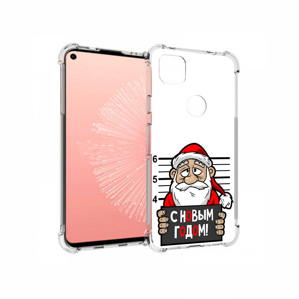 

Чехол MyPads Tocco для Google Pixel 4A ДМ с новым годом заключенный, Прозрачный, Tocco