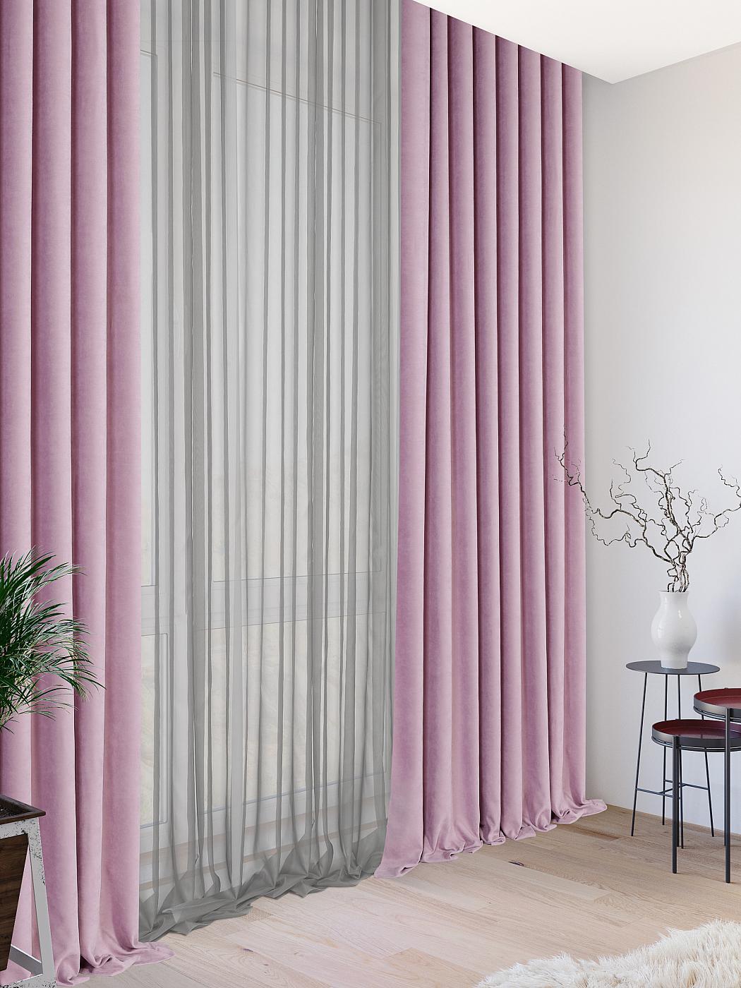 

Комплекты штор AT HOME Ларун (сиренево-серый) высота 275 см, ширина 150 см, Серый/черный, 207022