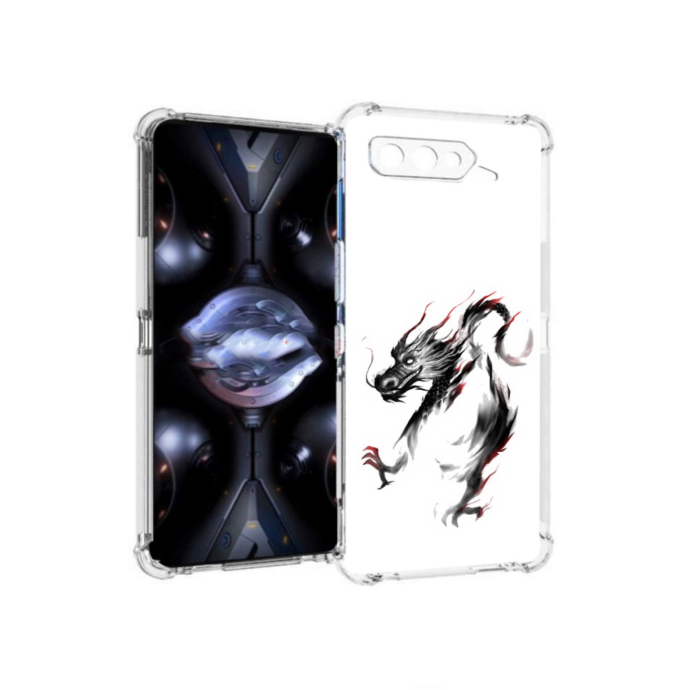 

Чехол MyPads Tocco для Asus ROG Phone 5 Pro черный дракон, Прозрачный, Tocco