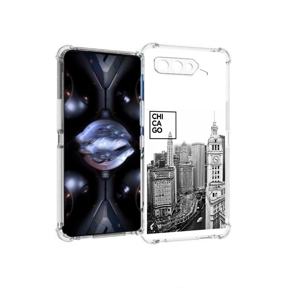 

Чехол MyPads Tocco для Asus ROG Phone 5 Pro черно белый чикаго, Прозрачный, Tocco