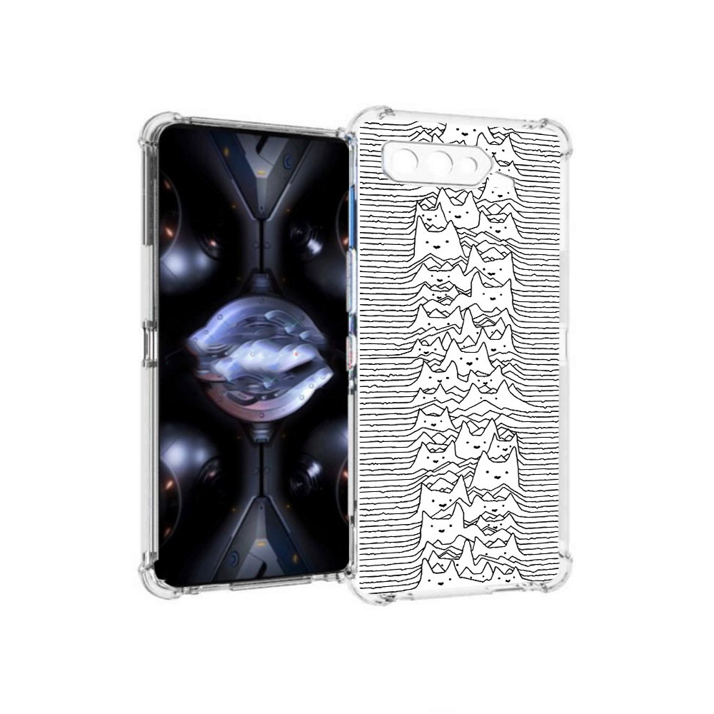 

Чехол MyPads Tocco для Asus ROG Phone 5 Pro черно белые коты 3D, Прозрачный, Tocco