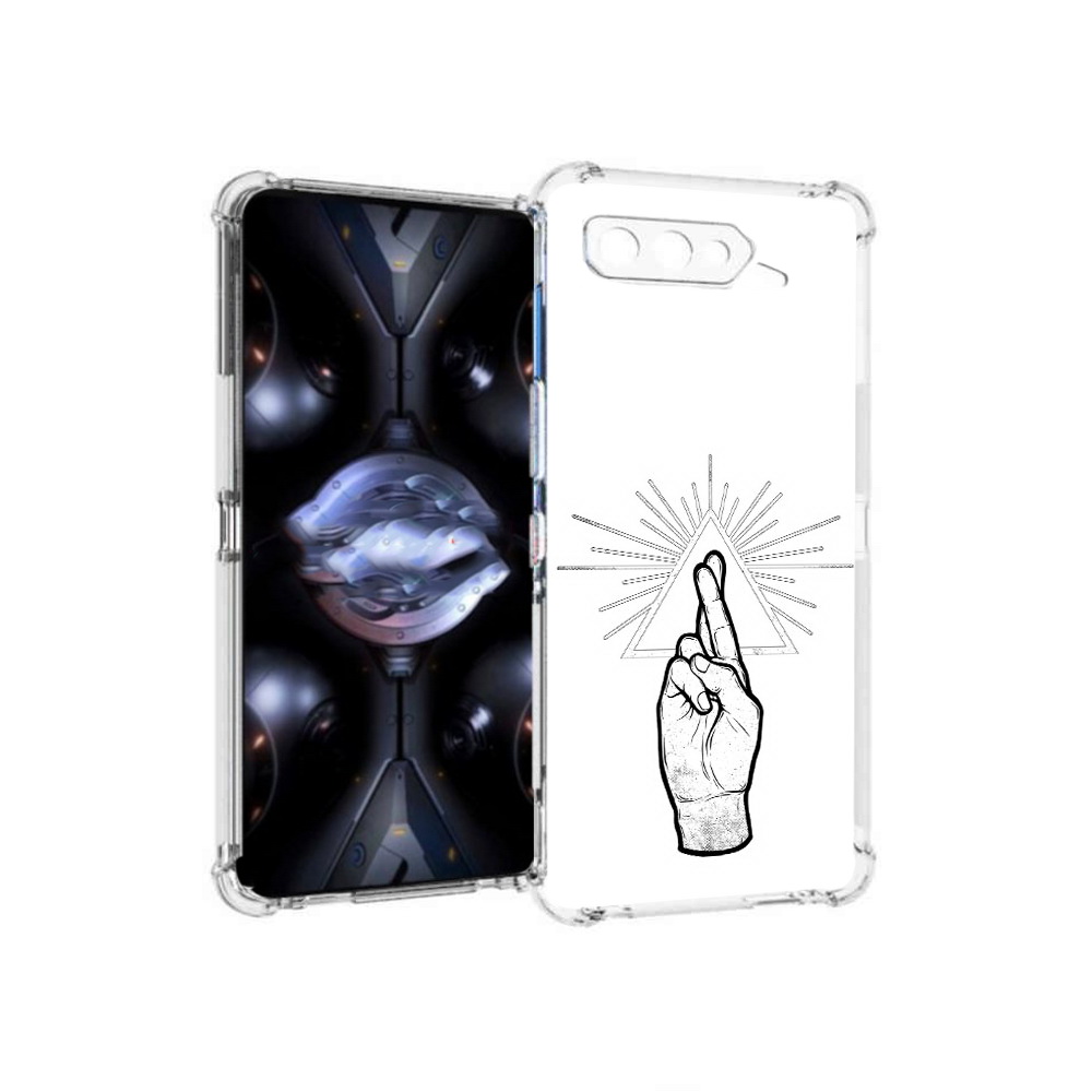 

Чехол MyPads Tocco для Asus ROG Phone 5 Pro черно белая рука, Прозрачный, Tocco