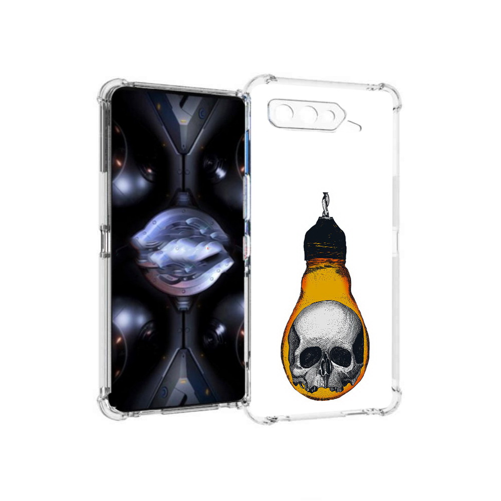 

Чехол MyPads Tocco для Asus ROG Phone 5 Pro череп в лампочке, Прозрачный, Tocco