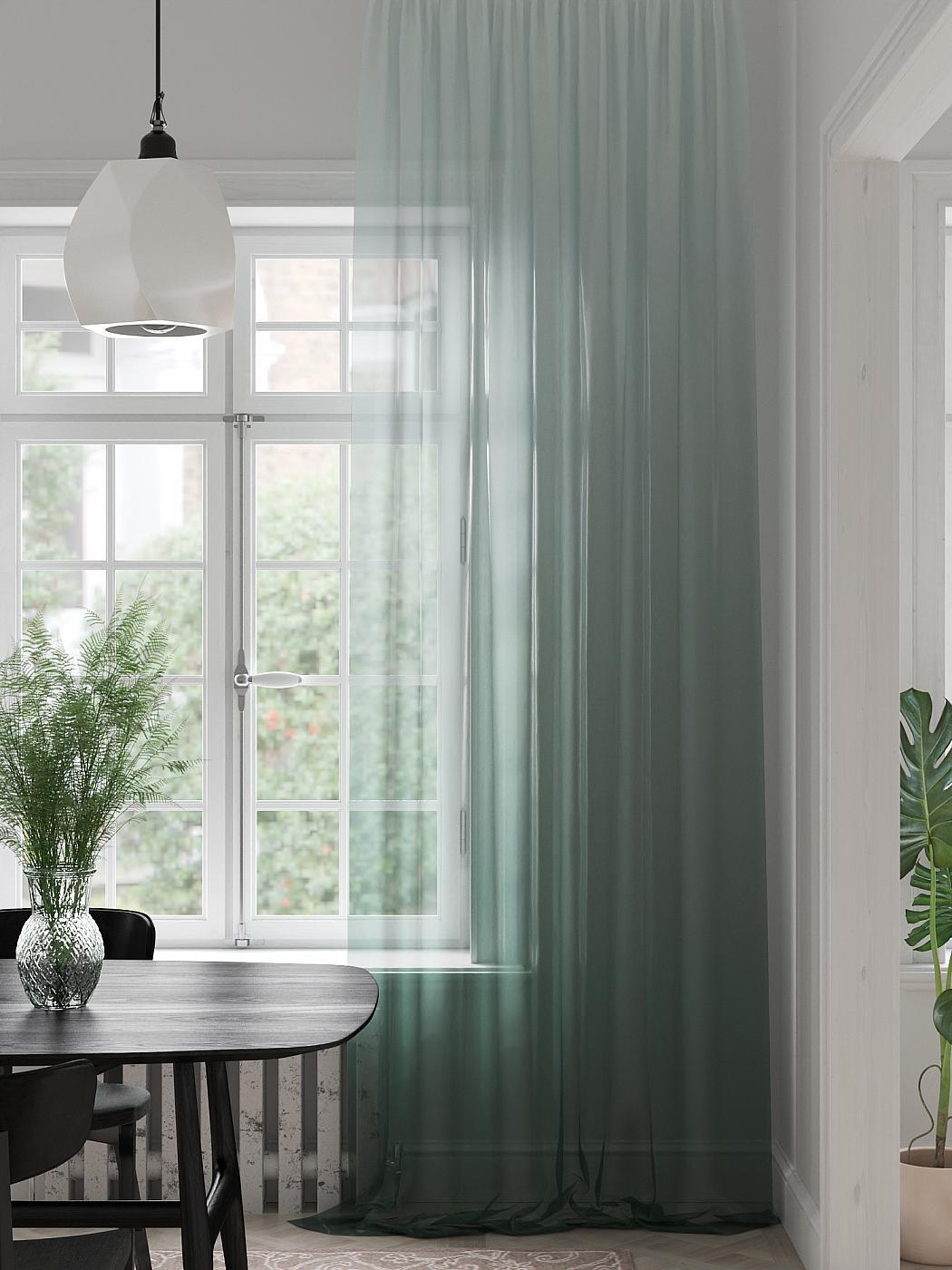 

Тюль AT HOME Лагвинерс высота 280 см, ширина 150 см, крепление - шторная лента, Бирюзовый, 974201