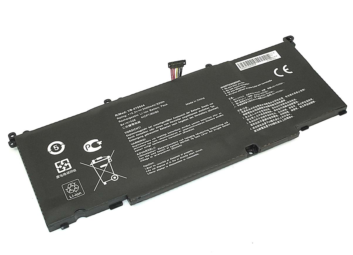 

Аккумулятор GREENWAY для ноутбука Asus S5V B41N1526-4S1P 15.2V 3400mAh OEM Black