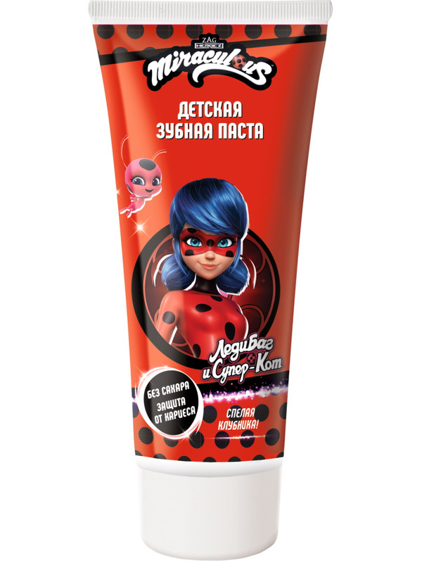 

Зубная паста для детей ЛедиБаг и Супер-Кот MIRACULOUS спелая клубника! 60 г