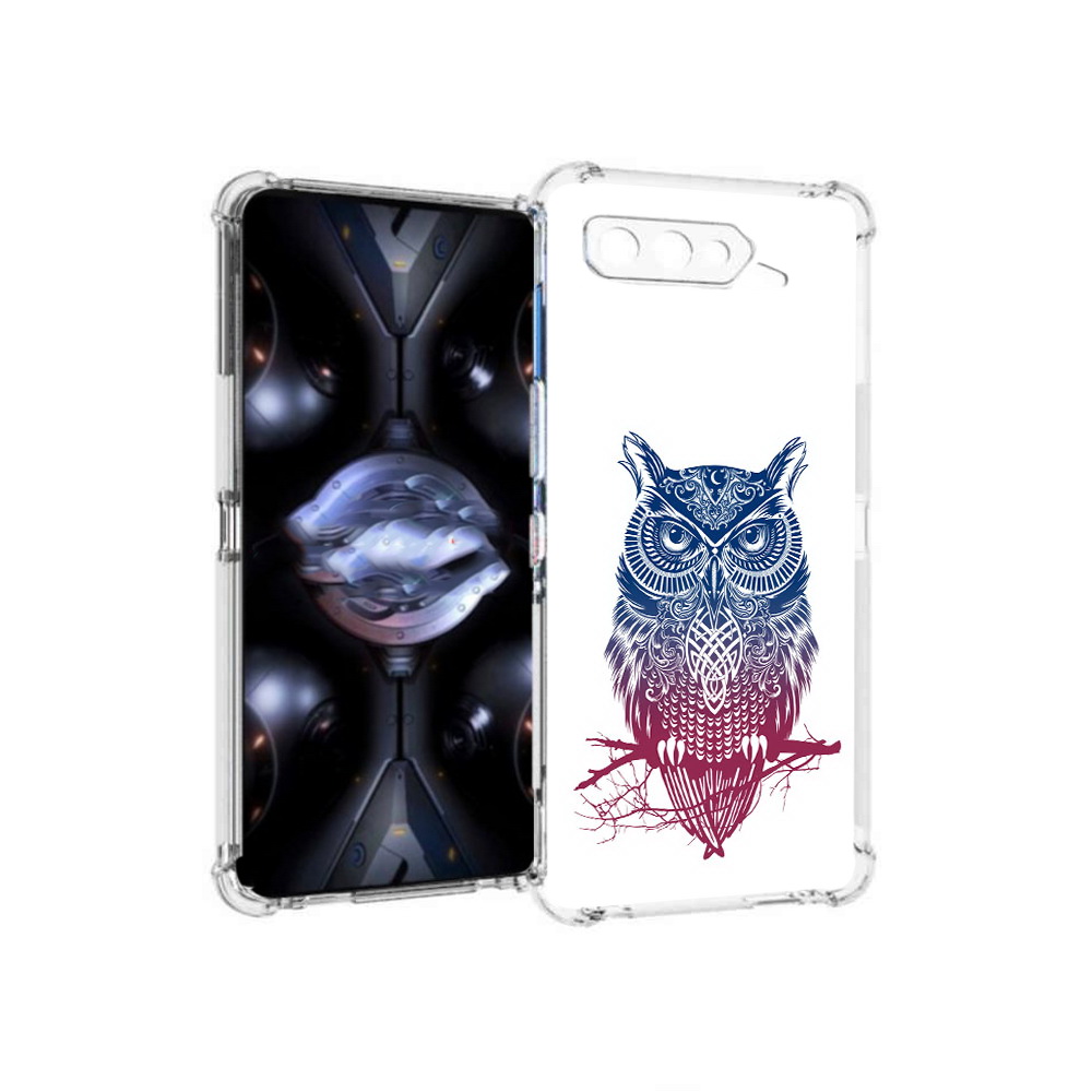 

Чехол MyPads Tocco для Asus ROG Phone 5 Pro хиппи сова, Прозрачный, Tocco