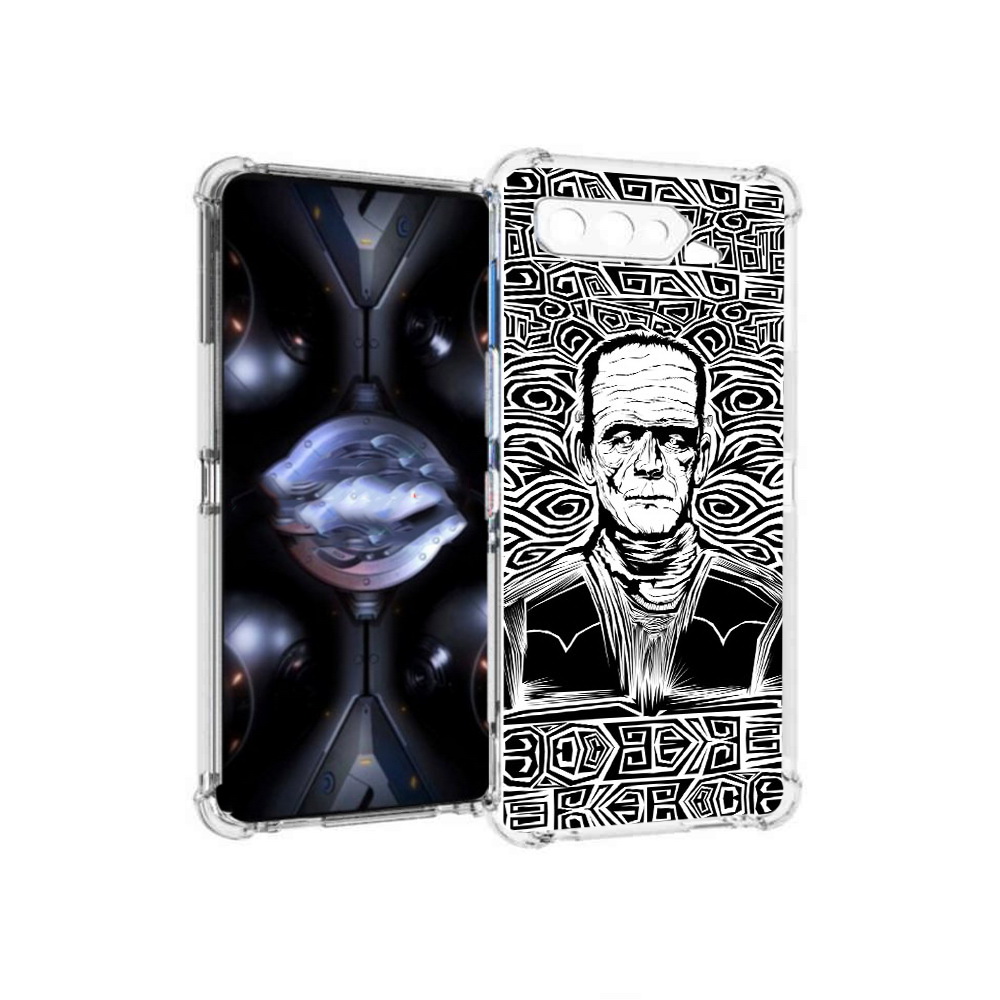 

Чехол MyPads Tocco для Asus ROG Phone 5 Pro франкенштейн черно белый, Прозрачный, Tocco
