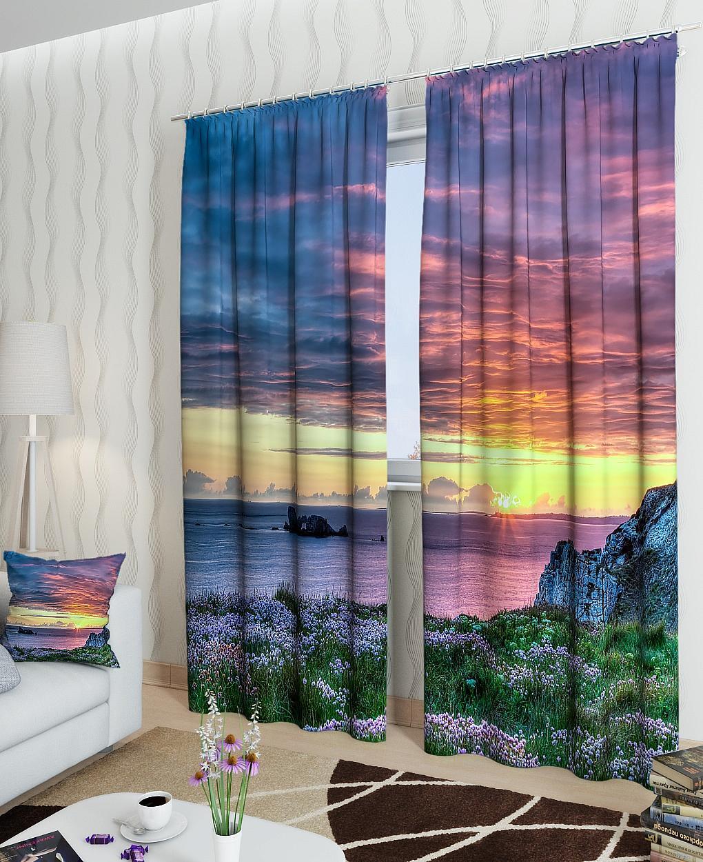 

Фотошторы AT HOME Сиреневый закат высота 260 см, ширина 150 см, крепление - шторная лента, 900142