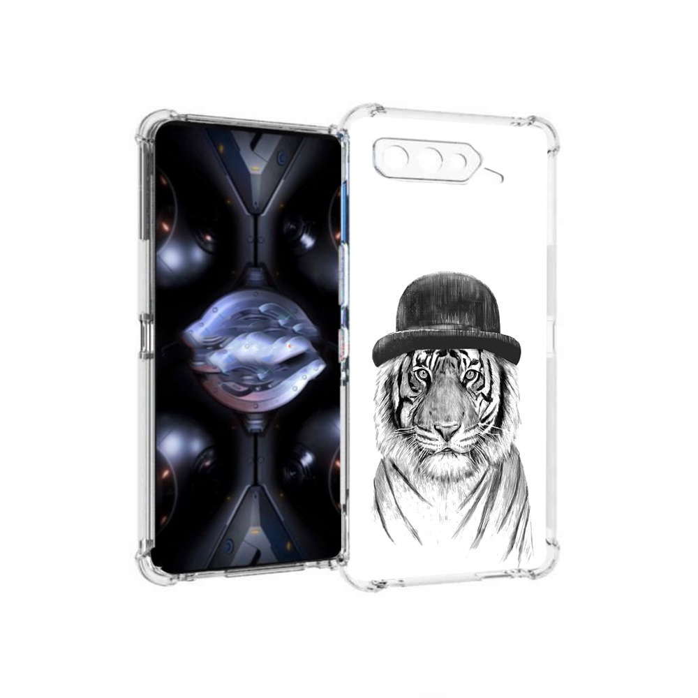 

Чехол MyPads Tocco для Asus ROG Phone 5 Pro тигр британец, Прозрачный, Tocco