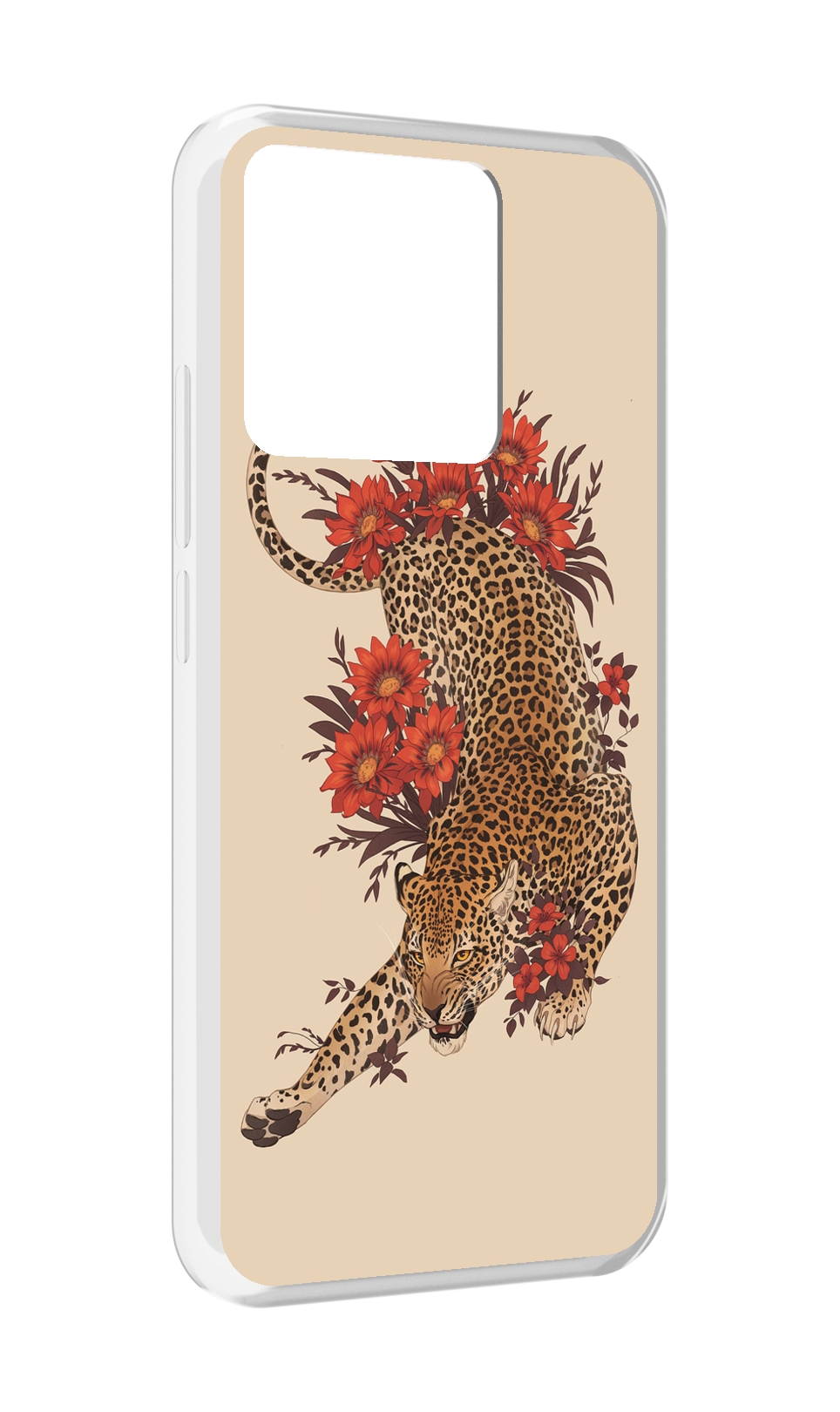 

Чехол MyPads Tocco для Xiaomi Redmi 10A тигр-из-цветов, Прозрачный, Tocco