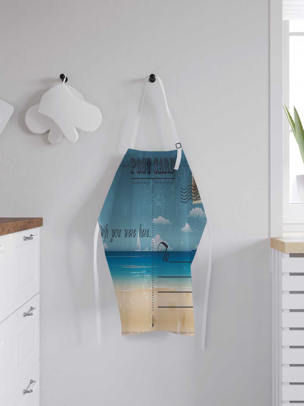 

Фартук женский для готовки JoyArty "Письмо на море", универсальный размер, Белый