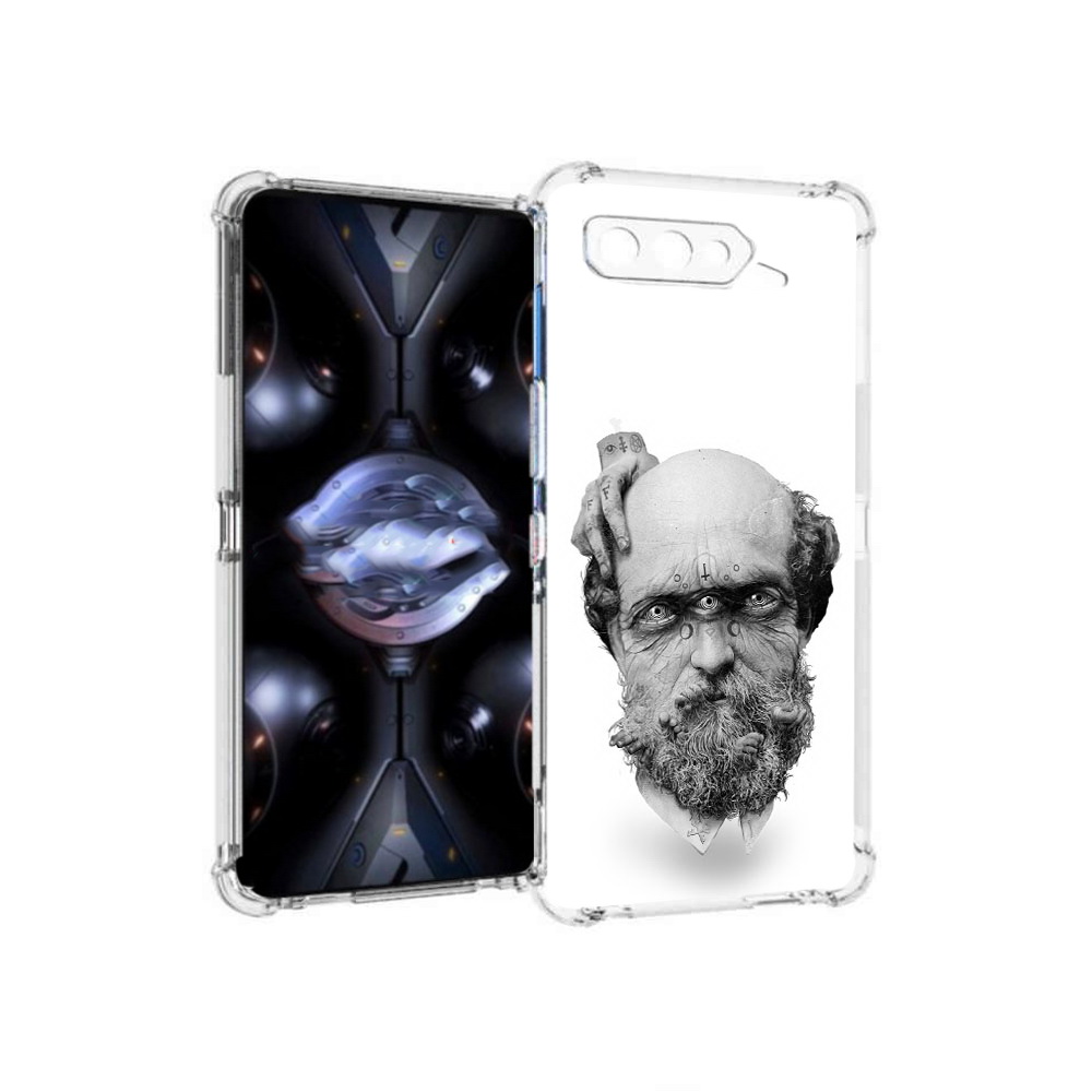 

Чехол MyPads Tocco для Asus ROG Phone 5 Pro страшный бородатый мужчина абстракция, Прозрачный, Tocco