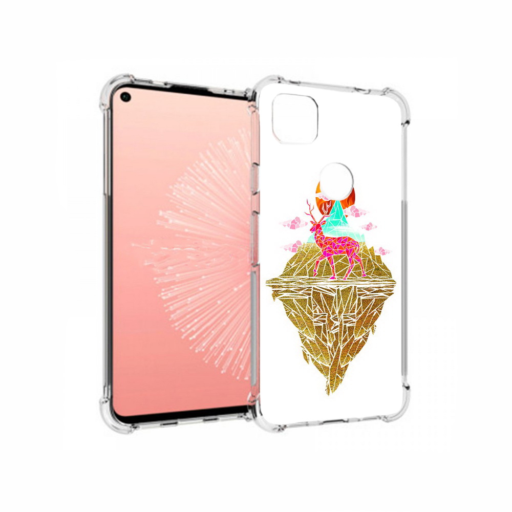 

Чехол MyPads Tocco для Google Pixel 4A розовый олень абстракция, Прозрачный, Tocco
