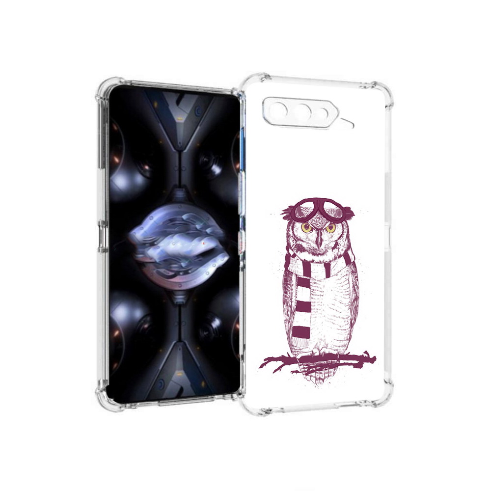 

Чехол MyPads Tocco для Asus ROG Phone 5 Pro сова-летчик, Прозрачный, Tocco