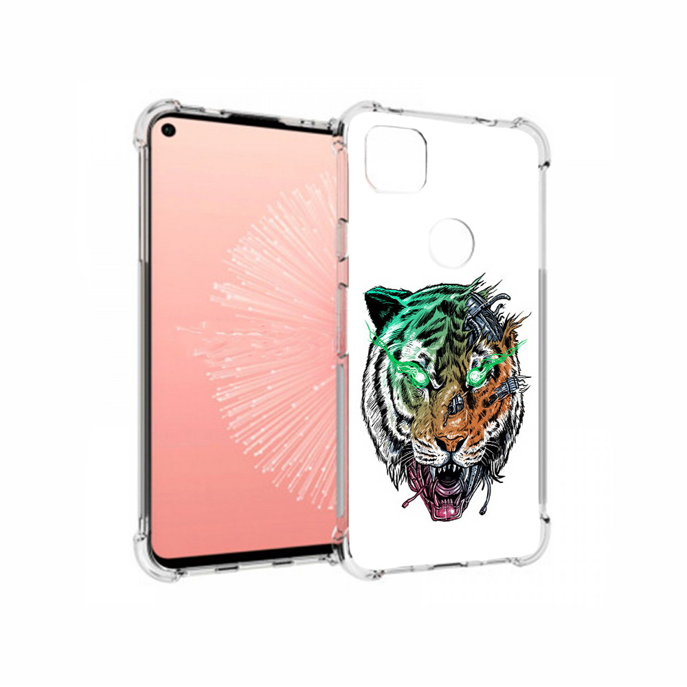 

Чехол MyPads Tocco для Google Pixel 4A робо-тигр, Прозрачный, Tocco