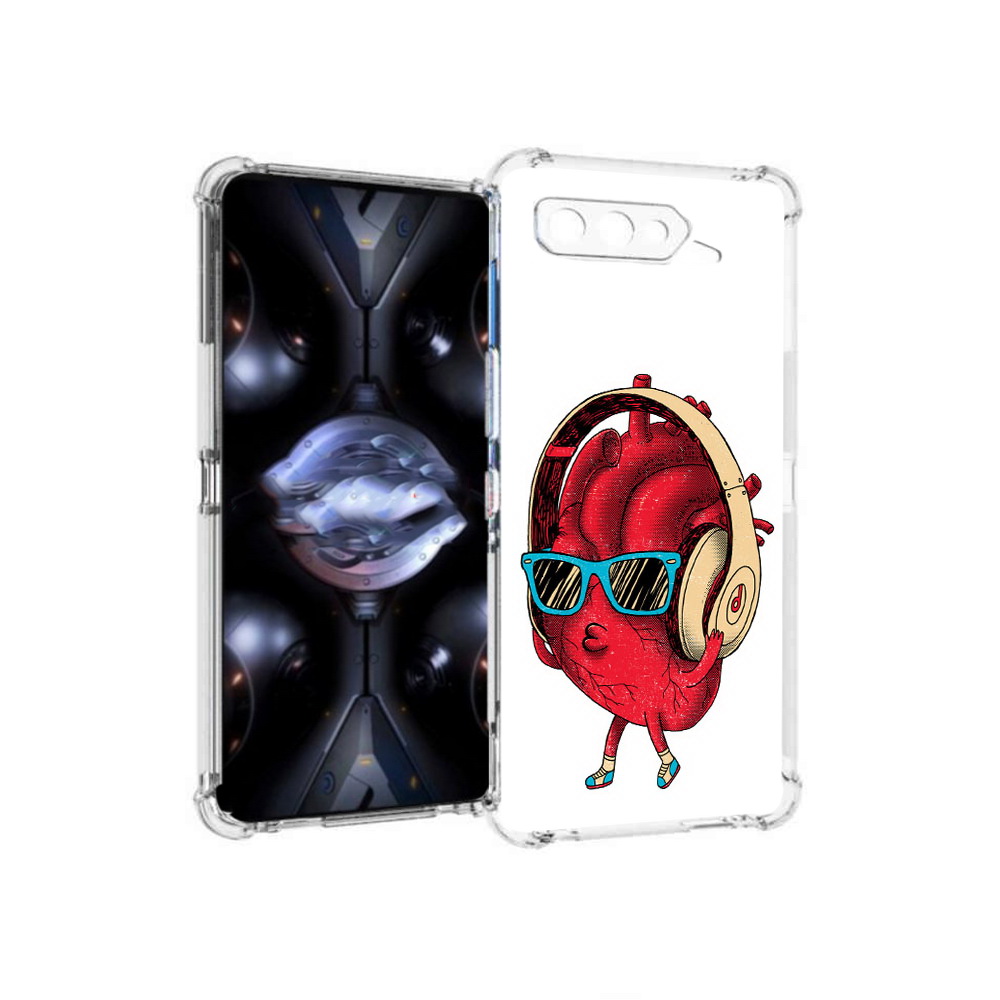 

Чехол MyPads Tocco для Asus ROG Phone 5 Pro слушай сердце, Прозрачный, Tocco