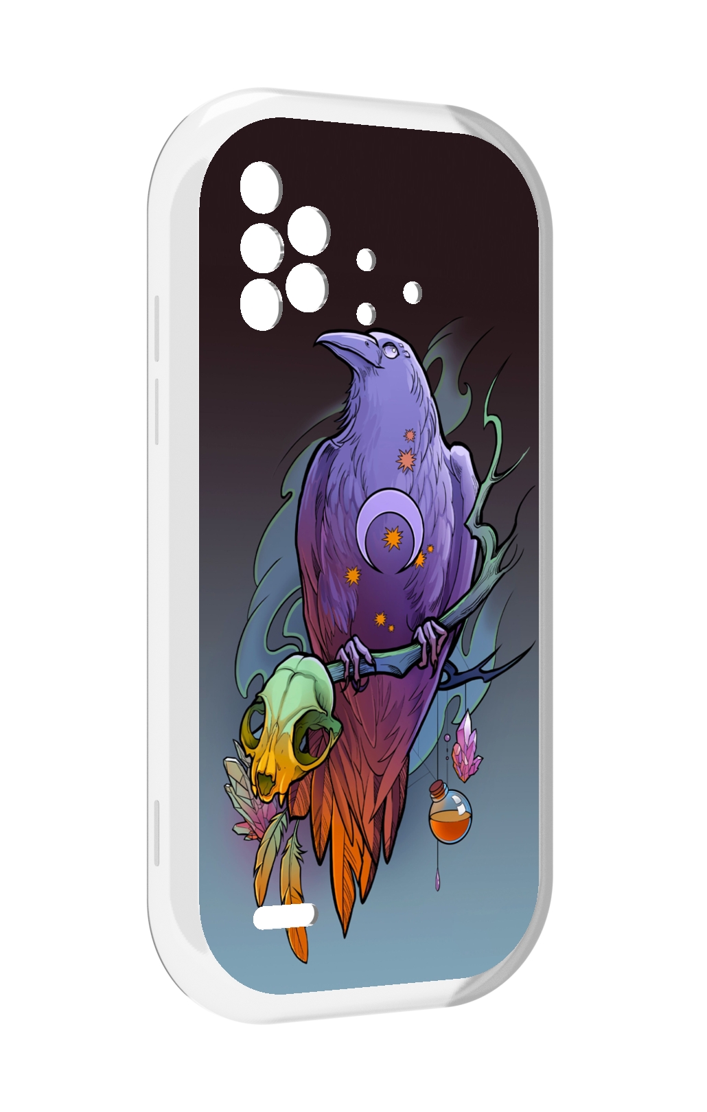 

Чехол MyPads фиолетовый ворон на ветке для UMIDIGI Bison X10 / X10 Pro, Прозрачный, Tocco