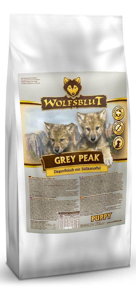

Сухой корм для щенков Wolfsblut Grey Peak Puppy, все породы, коза, 15кг, Grey Peak Puppy
