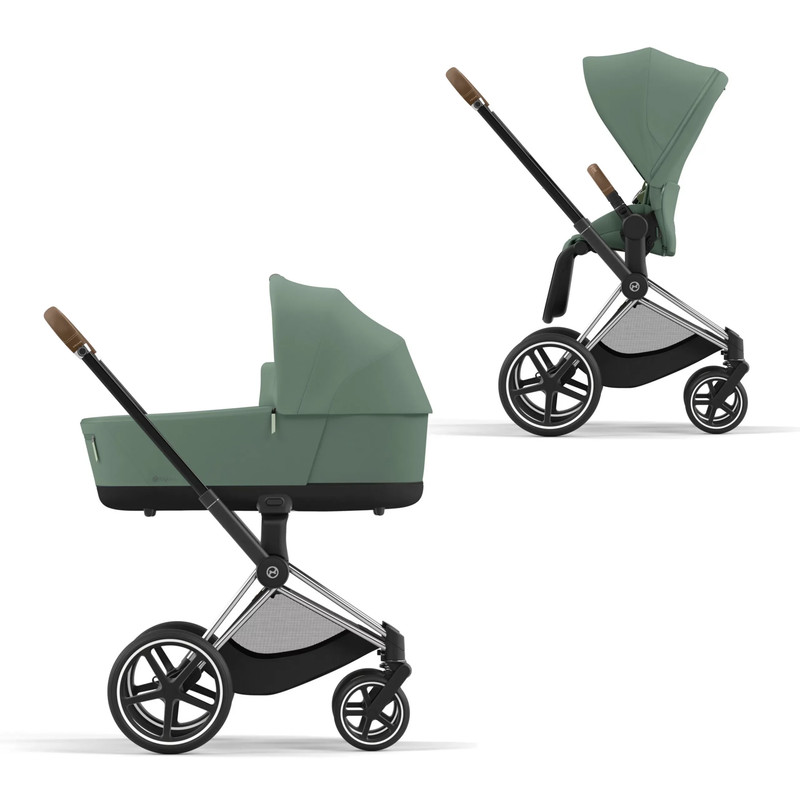 Коляска детская Cybex Priam-4-mix СР4-Chrome-Brown-LeafGreen