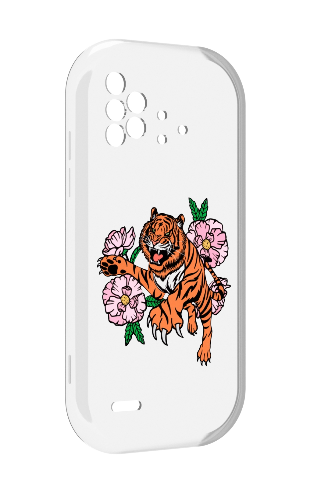

Чехол MyPads тигры-цветочные для UMIDIGI Bison X10 / X10 Pro, Прозрачный, Tocco