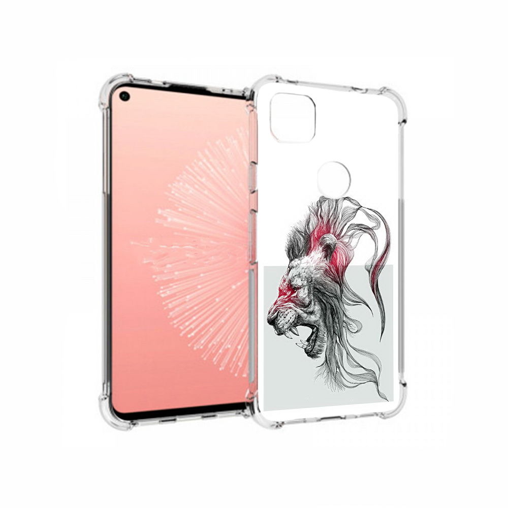 

Чехол MyPads Tocco для Google Pixel 4A разъяренный лев, Прозрачный, Tocco