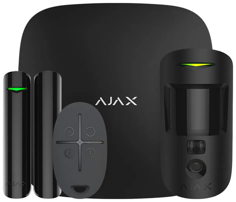 

Комплект сигнализации Ajax с фотоверификацией тревог StarterKit Cam black (HubKit2 black), с фотоверификацией тревог StarterKit Cam black (HubKit2 black)