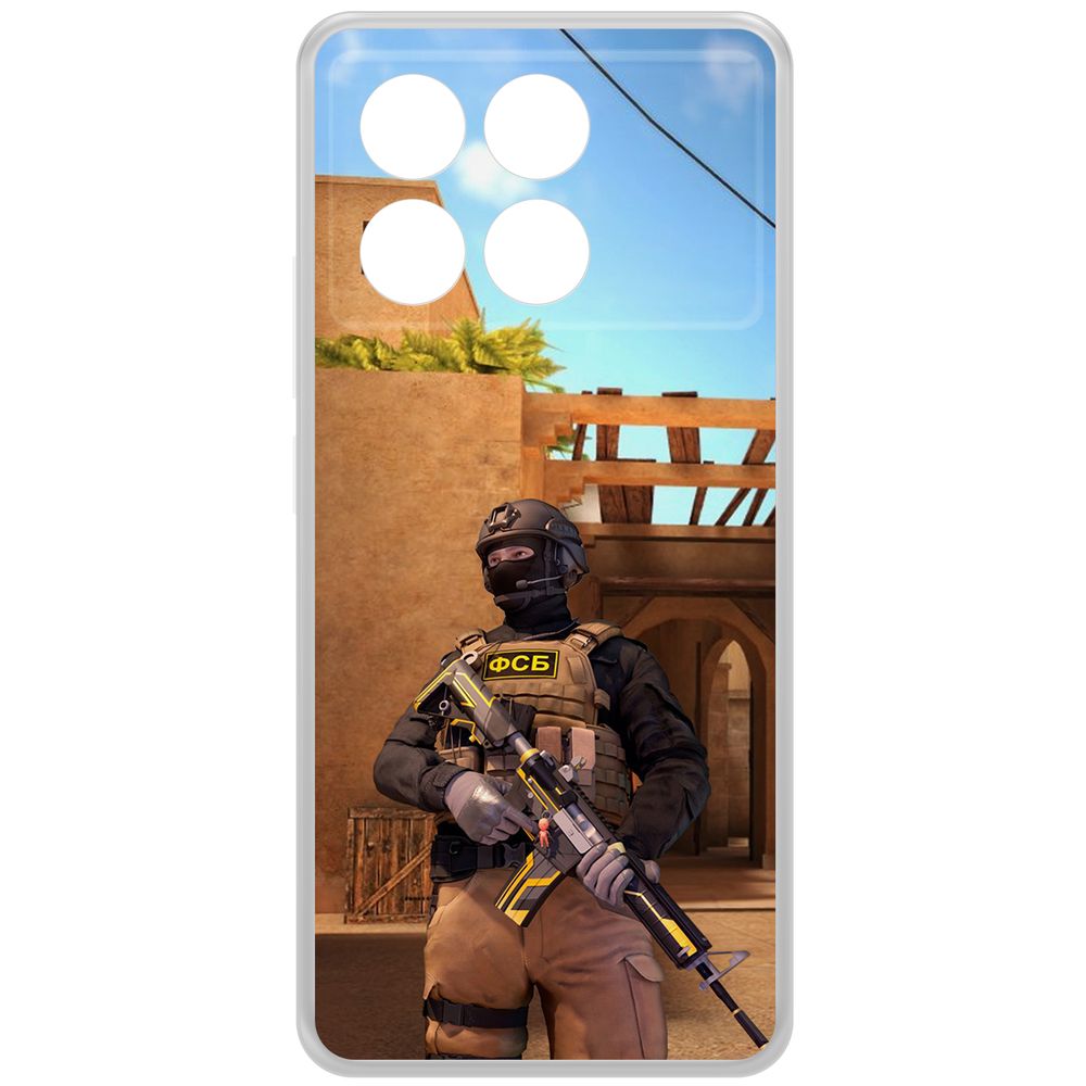 

Чехол-накладка Krutoff Clear Case Cтандофф 2 (Standoff 2) - ФСБ для Xiaomi Poco X6 Pro, Прозрачный