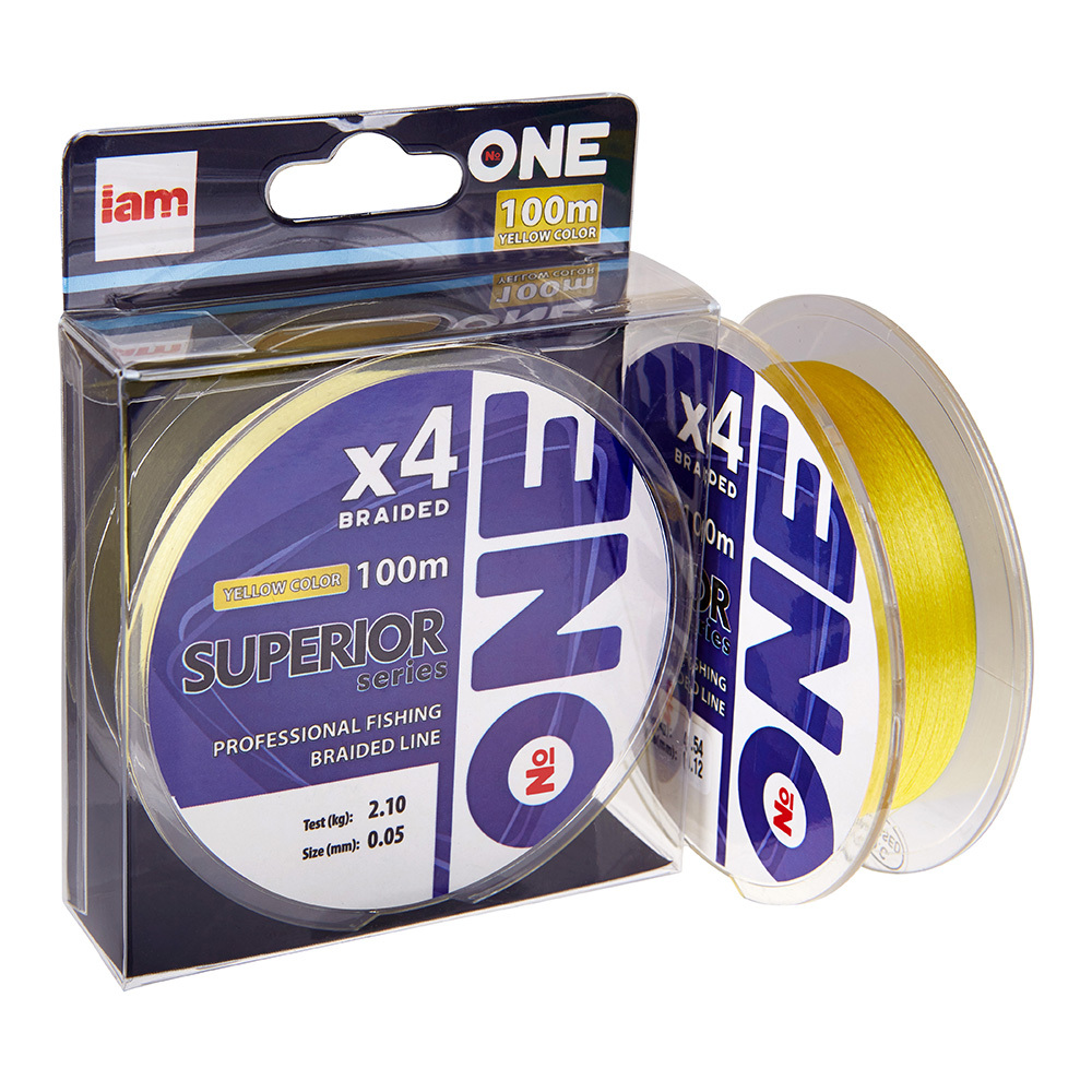 

Плетеный шнур Number ONE Superior 4X-100 Yellow 0.05mm, Желтый, Superior