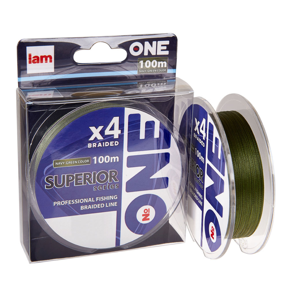 

Плетеный шнур Number ONE Superior 4X-100 Navy-Green 0.14mm, Зеленый, Superior