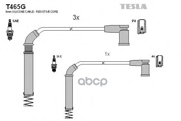 

Провода Зажигания (комплект) TESLA T465G