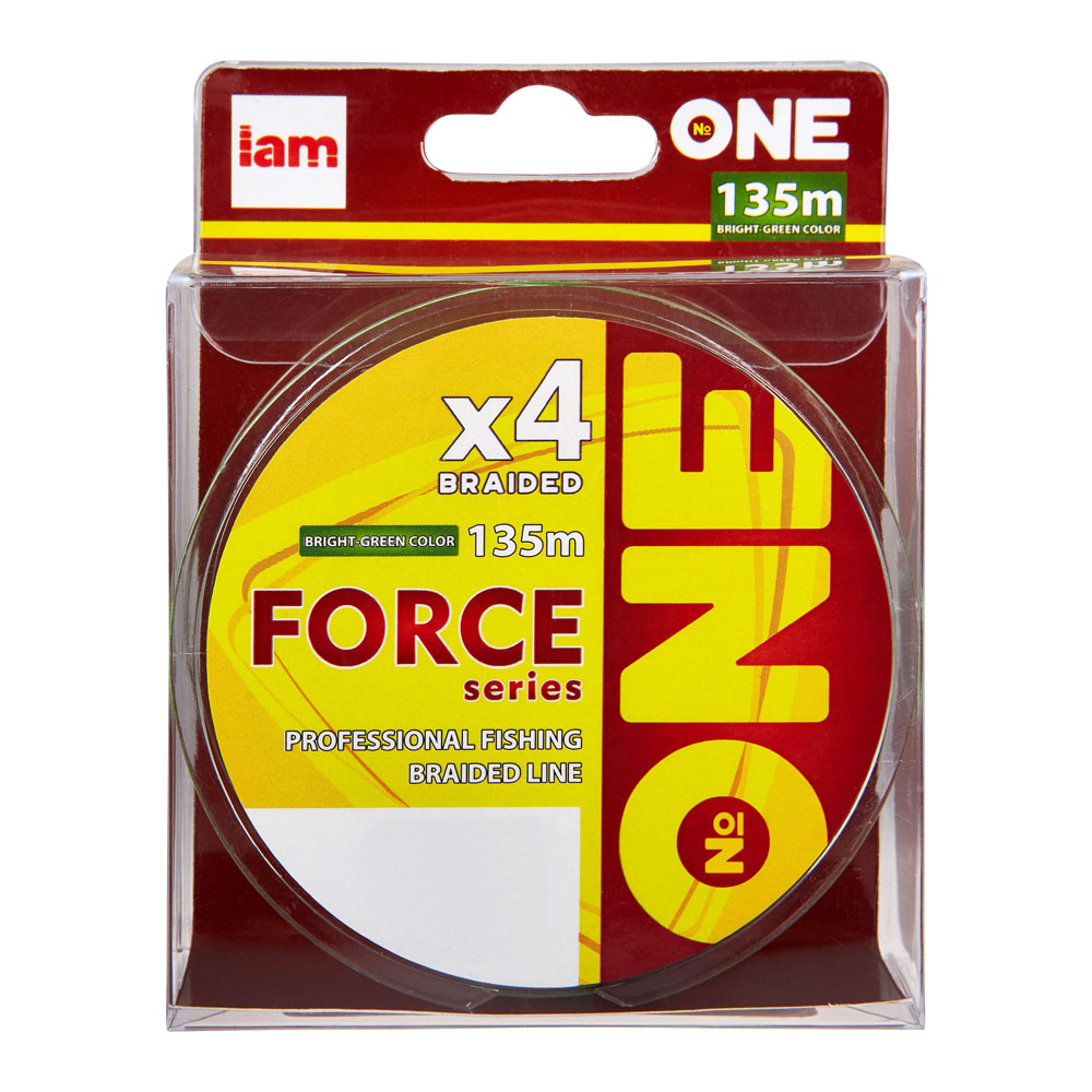 

Плетеный шнур для рыбалки №ONE Force 4X 135м светло-зеленый 0,30мм, Force