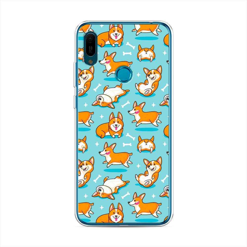 

Чехол Awog на Huawei Y6 2019 "Веселые корги", Коричневый, 68650-2