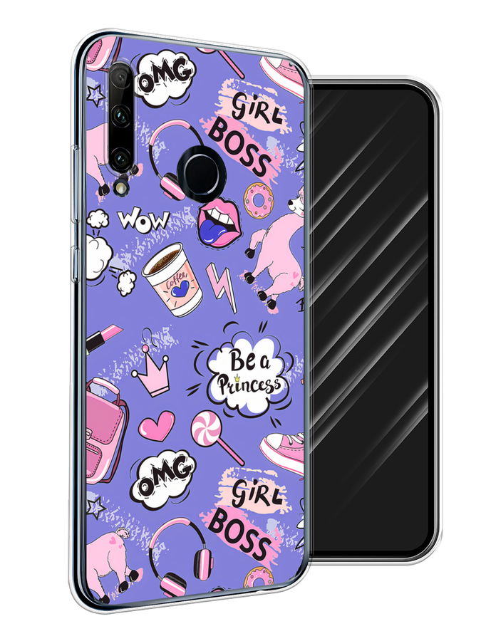 

Чехол Awog на Huawei P Smart Plus 2019 "Веселые корги", Коричневый, 69250-2