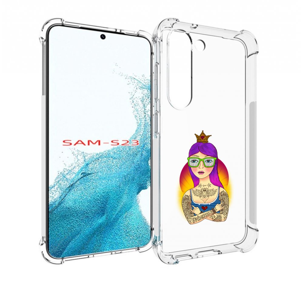 

Чехол MyPads девушка в татуировках с короной для Samsung Galaxy S23, Прозрачный, Tocco
