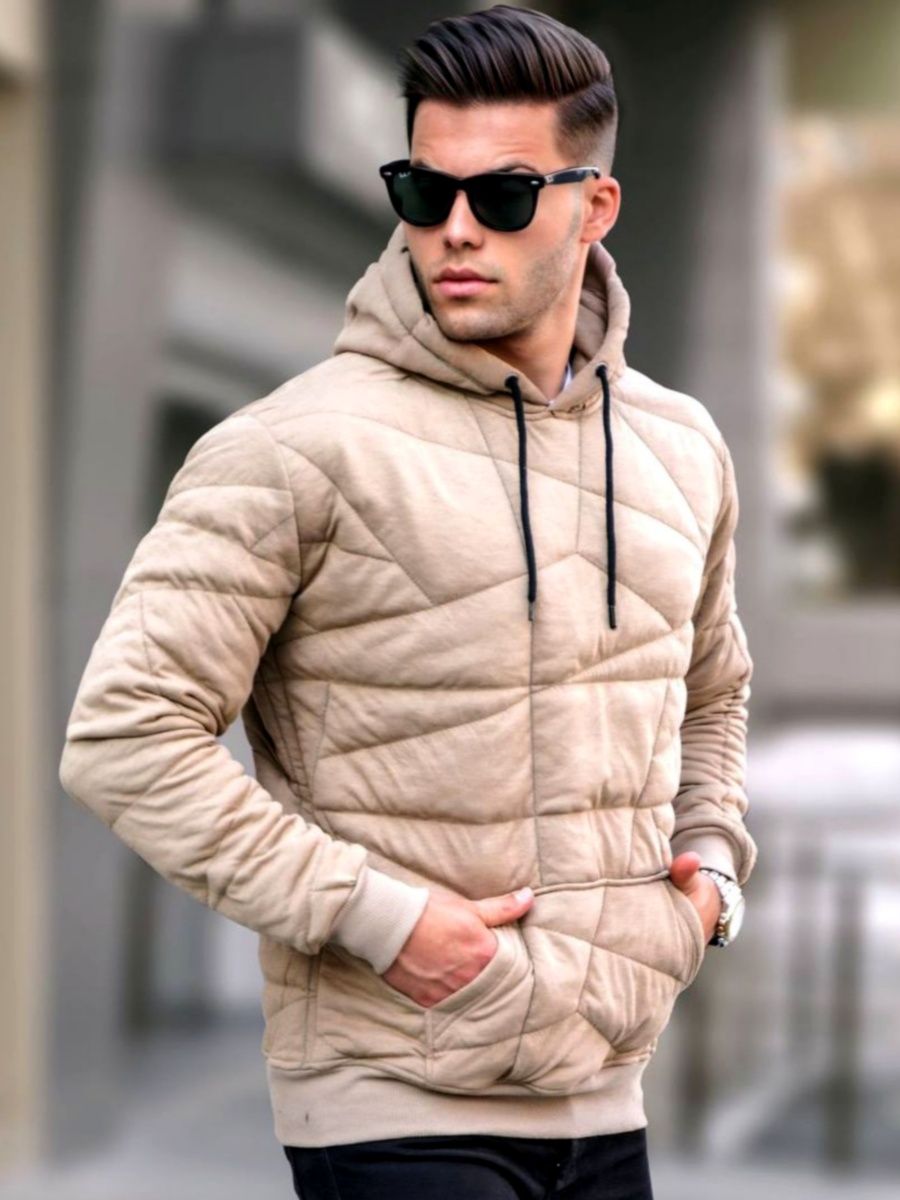 

Худи мужское NoBrand textured бежевое S, Бежевый, textured