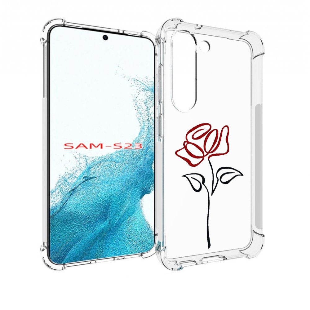 

Чехол MyPads цветок в одну линию для Samsung Galaxy S23, Прозрачный, Tocco