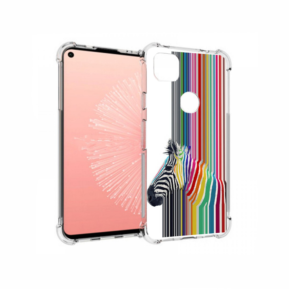 

Чехол MyPads Tocco для Google Pixel 4A радужная зебра, Прозрачный, Tocco