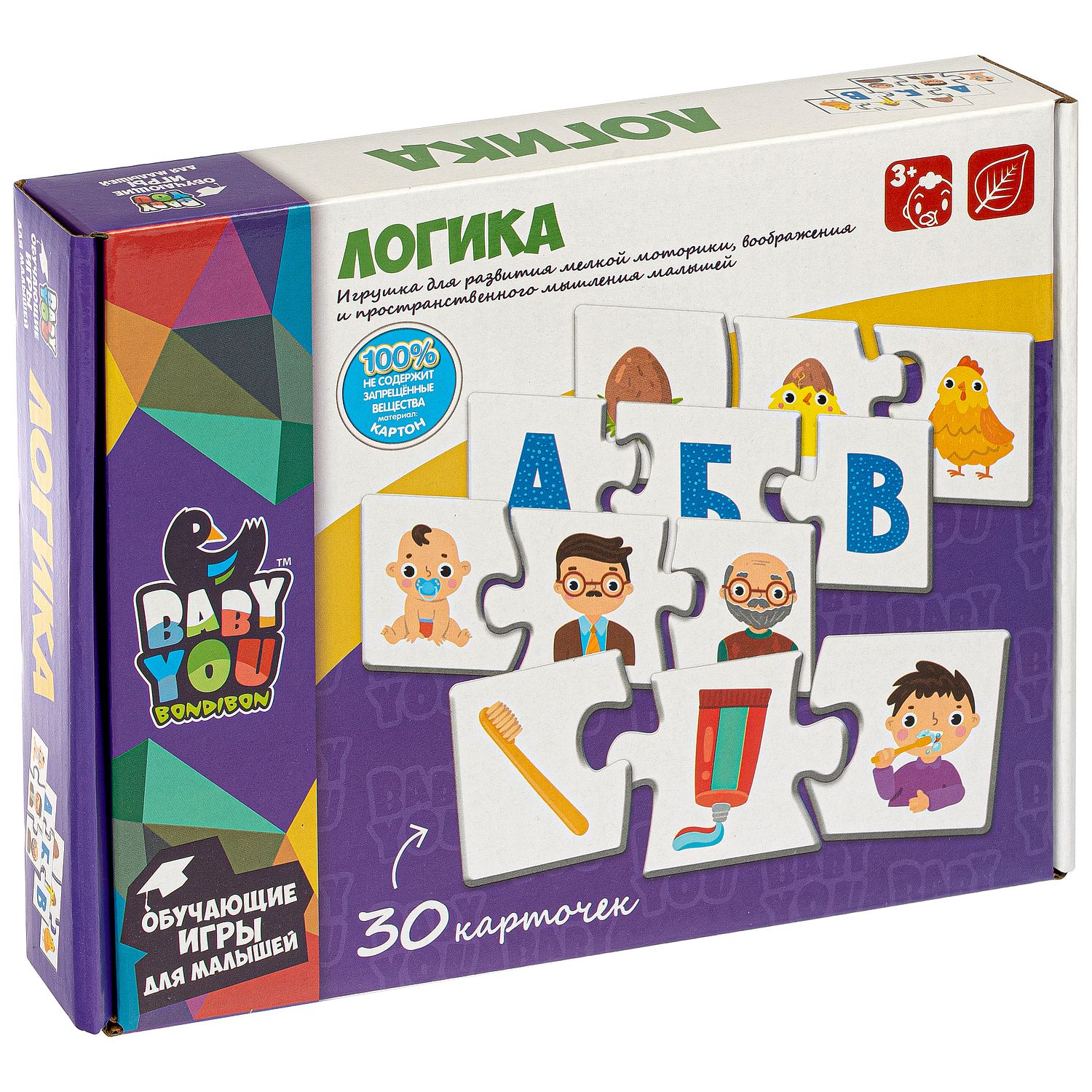 

Игрушка Bondibon Логика, 30 шт, 3 части ВВ4821, Логика, 30 шт, 3 части