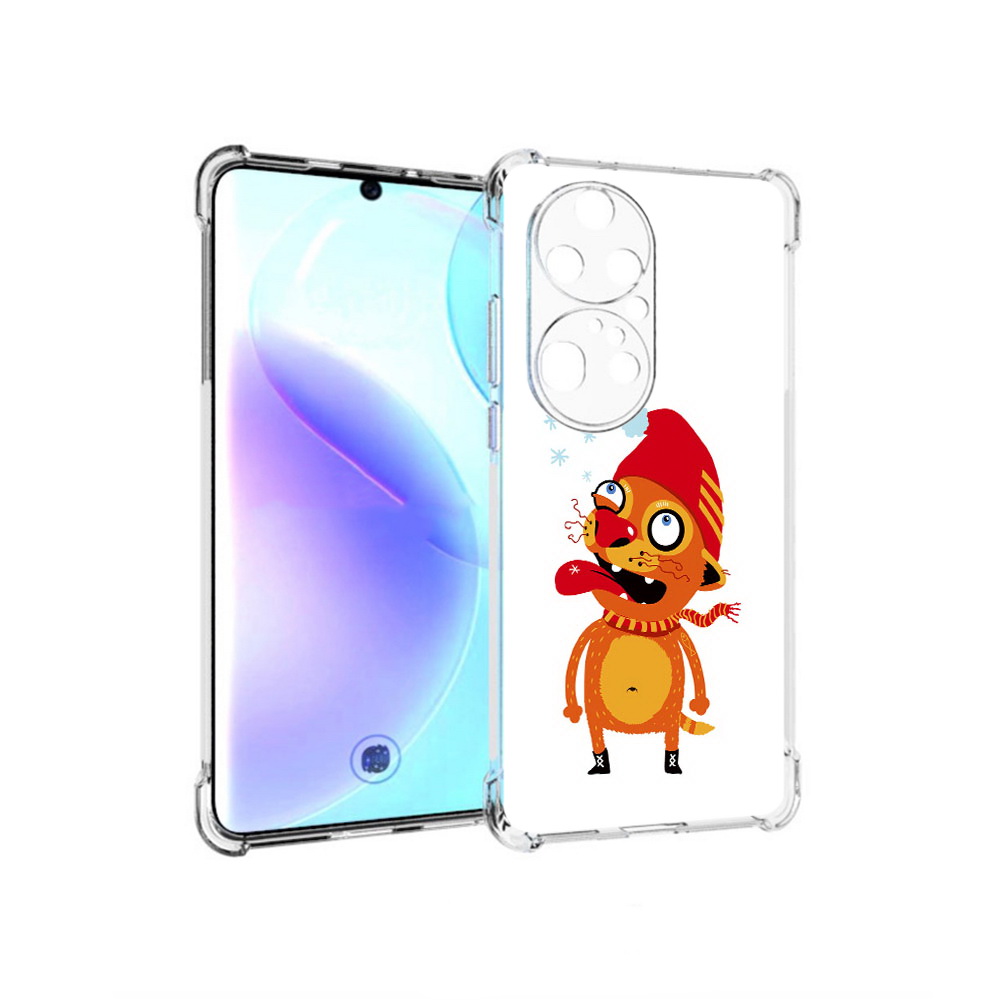 

Чехол MyPads Tocco для Huawei P50 Pro Зимний кот, Прозрачный, Tocco