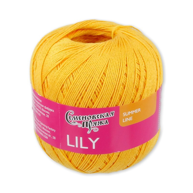 

ПряжаПряжа Lily (Лилия) хлопок мерсеризованный 100% 392м/100гр цв.канарейка (216), Желтый