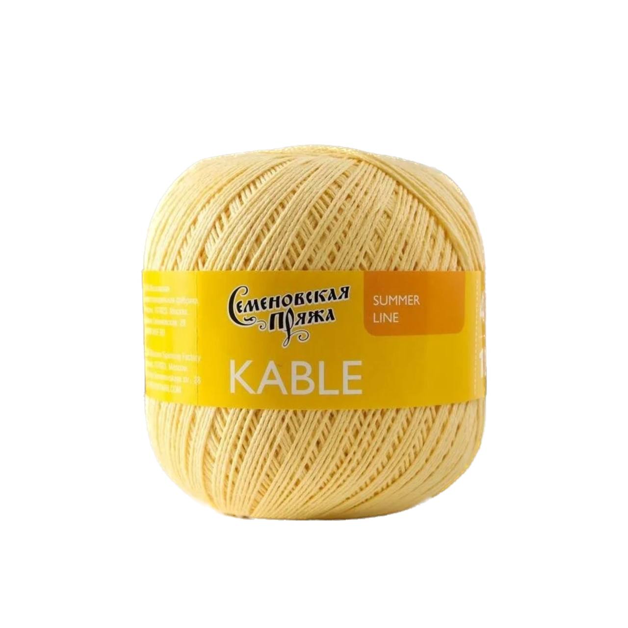 

Семеновская пряжа Пряжа Kable (Кабле) 100% хлопок 430м/100гр шамп_x1 (30772), Желтый