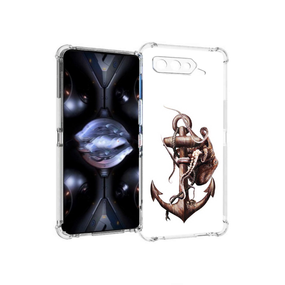 

Чехол MyPads Tocco для Asus ROG Phone 5 Pro ржавый якорь, Прозрачный, Tocco