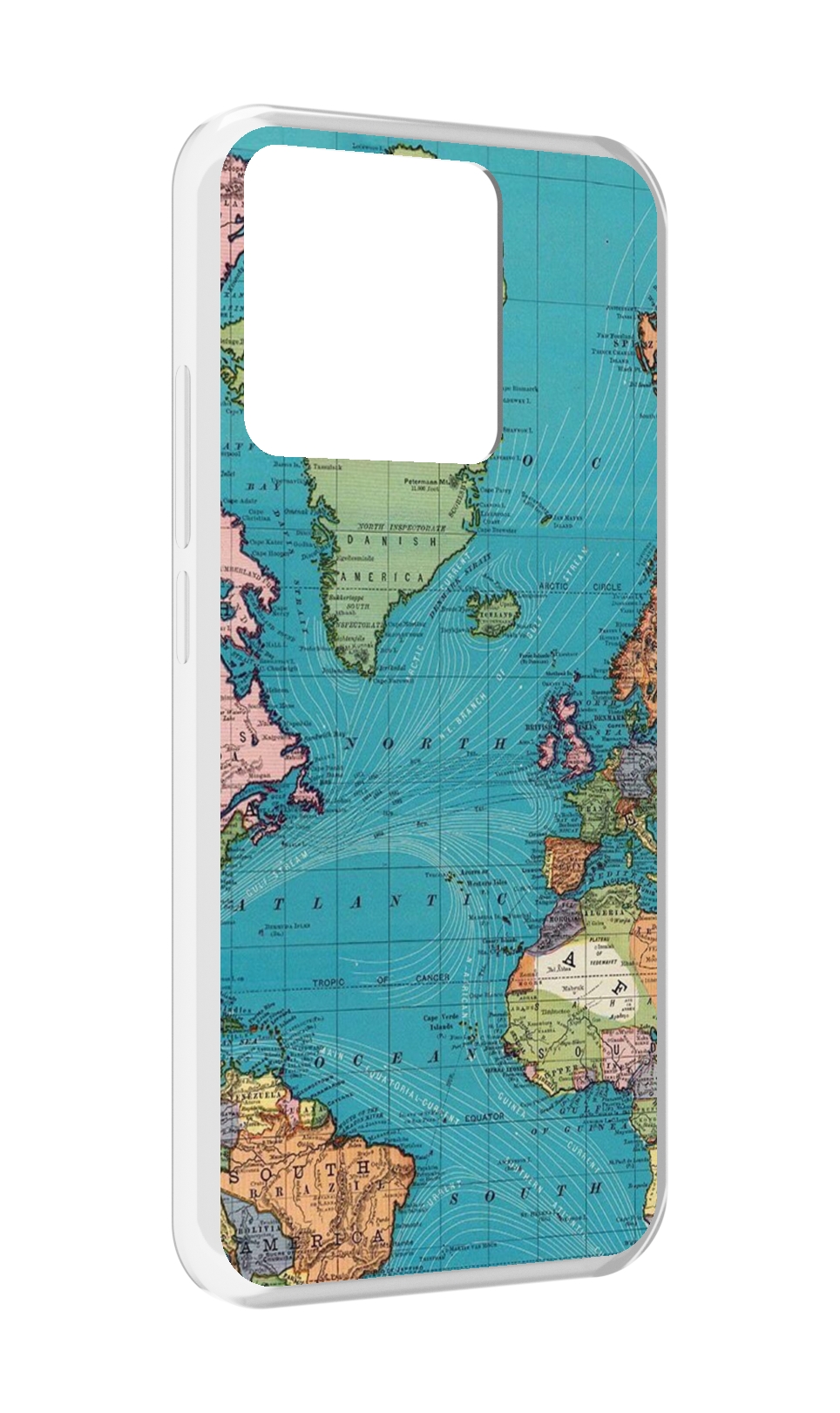 

Чехол MyPads Tocco для Xiaomi Redmi 10A старая карта земли, Прозрачный, Tocco