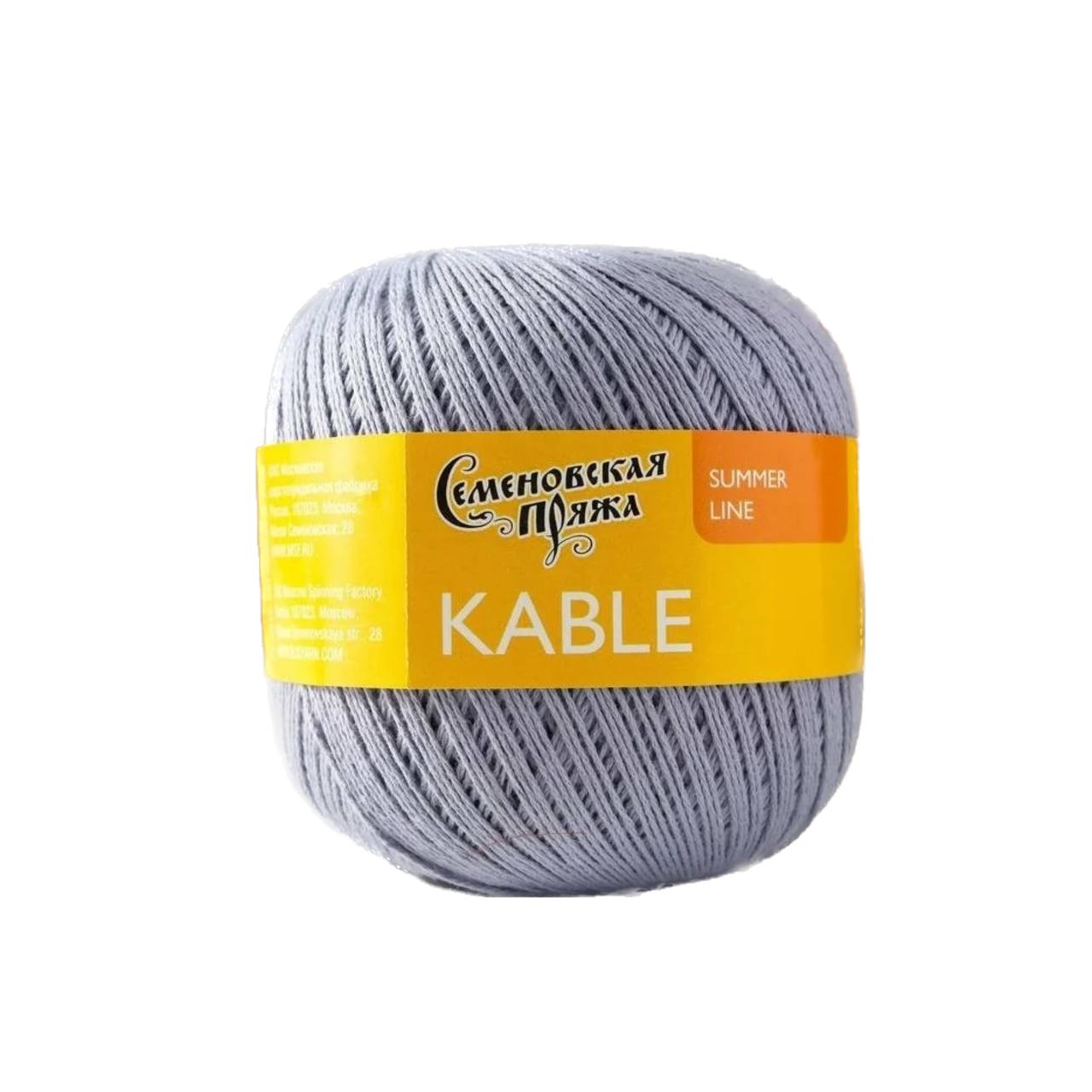

Семеновская пряжа Пряжа Kable (Кабле) 100% хлопок 430м/100гр сталь_х1 (30056), Серый