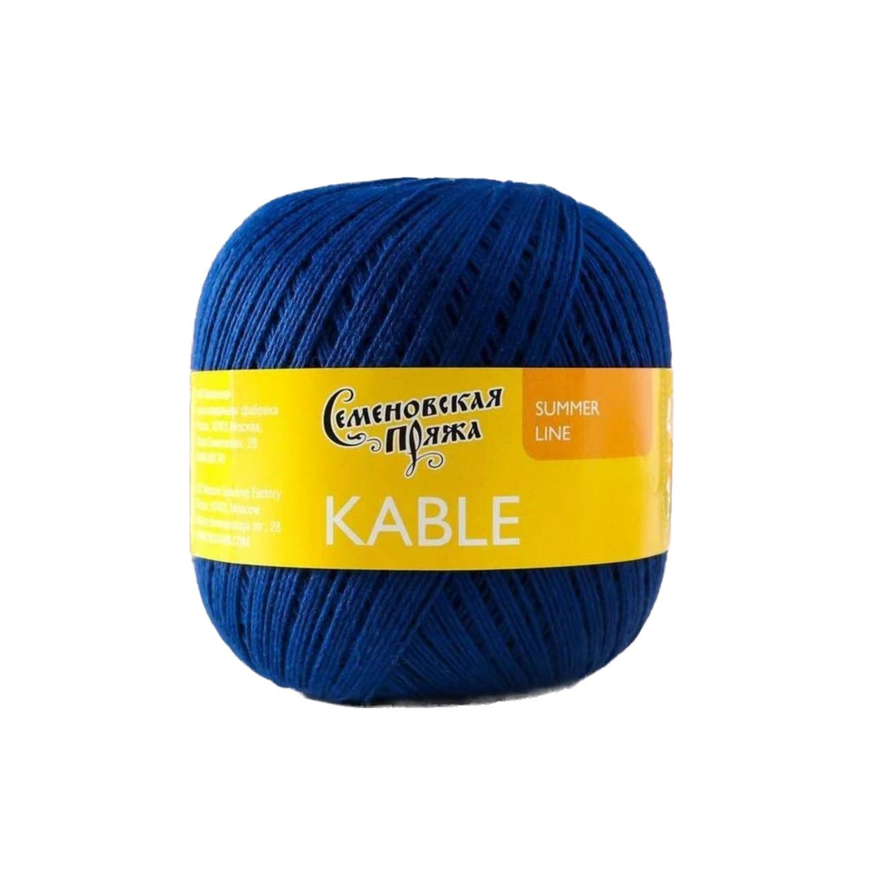 

Семеновская пряжа Пряжа Kable (Кабле) 100% хлопок 430м/100гр синий_х1 (30002)