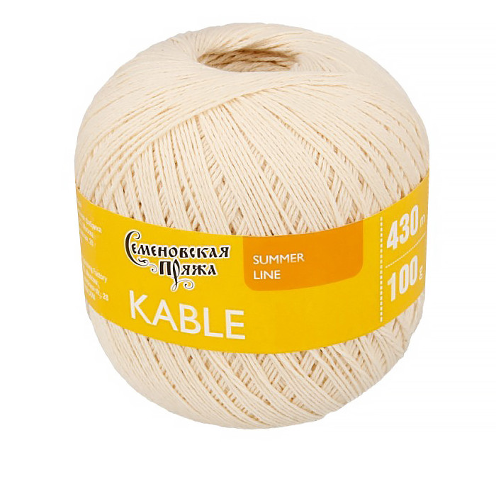 

Семеновская пряжа Пряжа Kable (Кабле) 100% хлопок 430м/100гр песочн_x1 (30028)