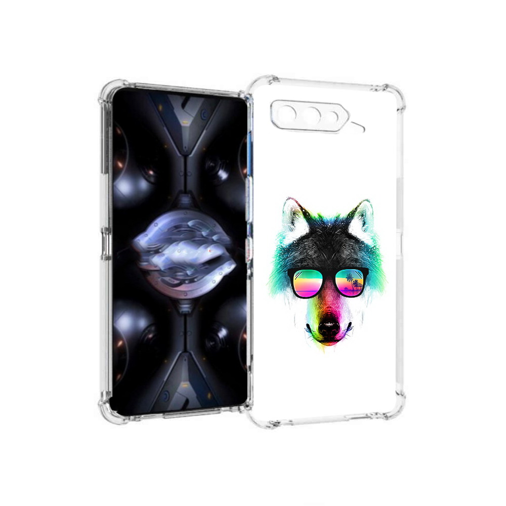 

Чехол MyPads Tocco для Asus ROG Phone 5 Pro радужный волк, Прозрачный, Tocco