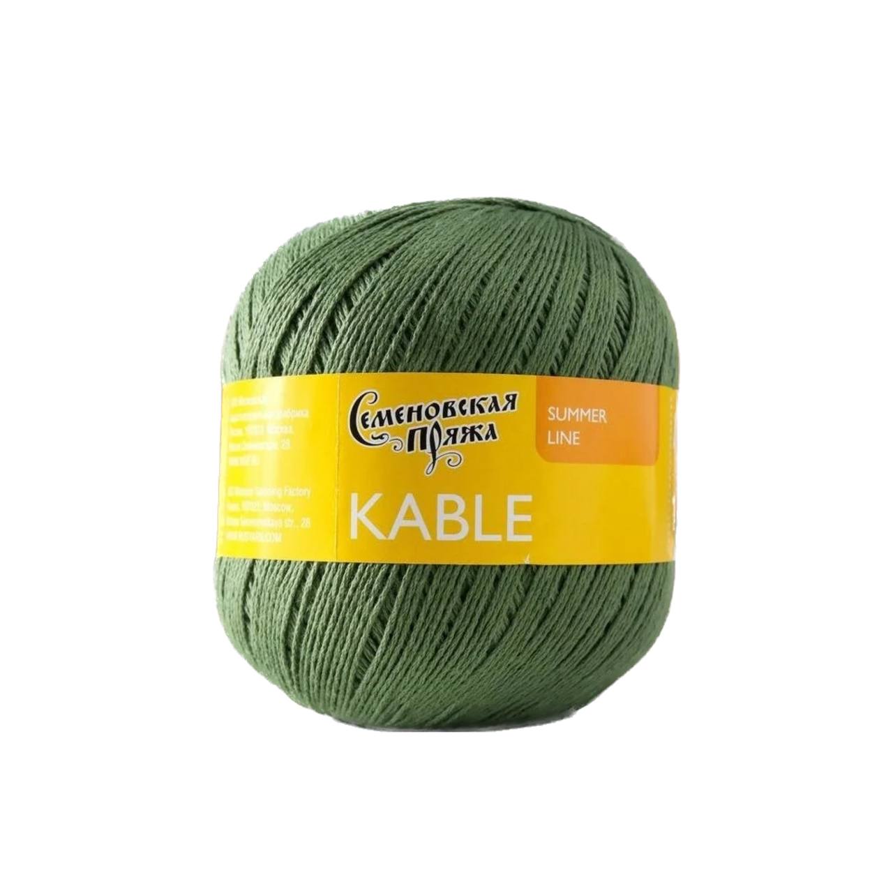 

Семеновская пряжа Пряжа Kable (Кабле) 100% хлопок 430м/100гр олива_x1 (30235)