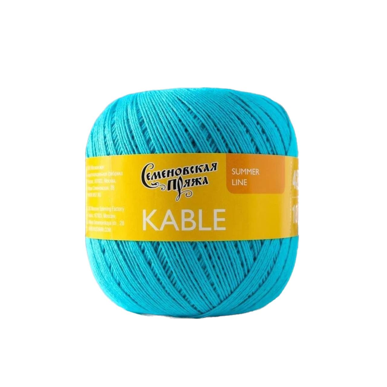 

Семеновская пряжа Пряжа Kable (Кабле) 100% хлопок 430м/100гр бир.гол_x1 (30290), Голубой